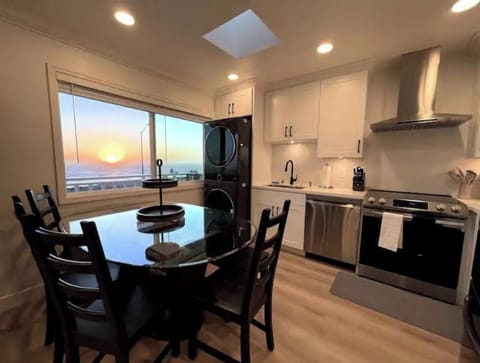 Eating with sunset ocean views