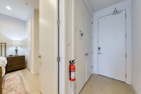 View to garage entrance and 1st floor laundry room