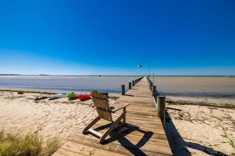 On the beach, sun loungers, beach towels