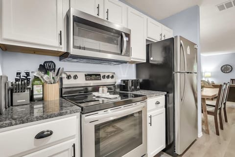 Kitchen with stainless steel appliances