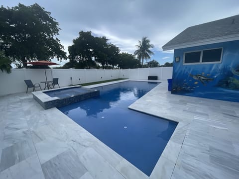 Outdoor pool, a heated pool