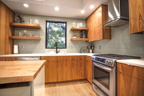 Fully stocked kitchen has everything you need for the nights you stay in.