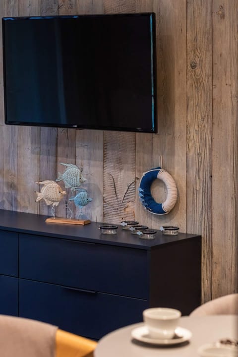 Modern TV in the apartment. 