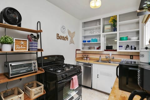 The kitchen is basic and functional, but has just about everything you need!