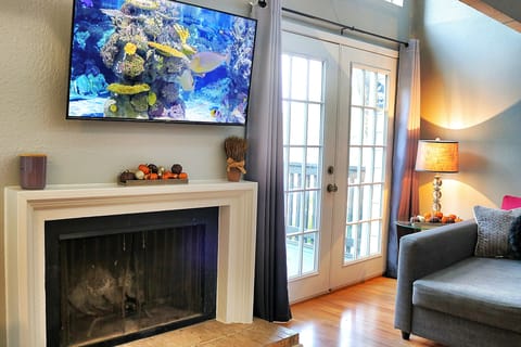 Smart TV, fireplace