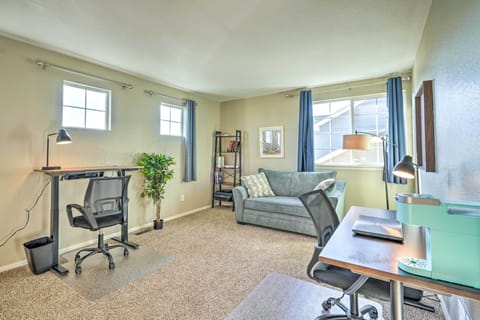 Office | Twin Sleeper Sofa | 2nd Level | 2 Desks (1 Adjustable)