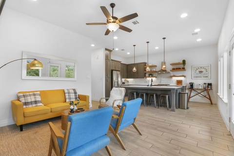 View from the living room looking back toward the kitchen.