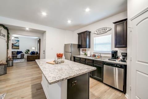 The open downstairs area means that you won't feel left out in the kitchen