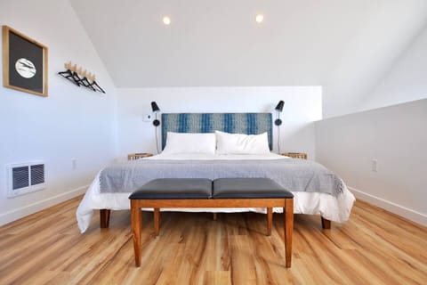 King bed with quality linens and plenty of room.