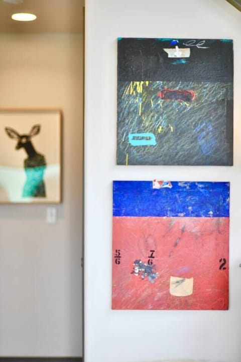 The house is decorated with fine art