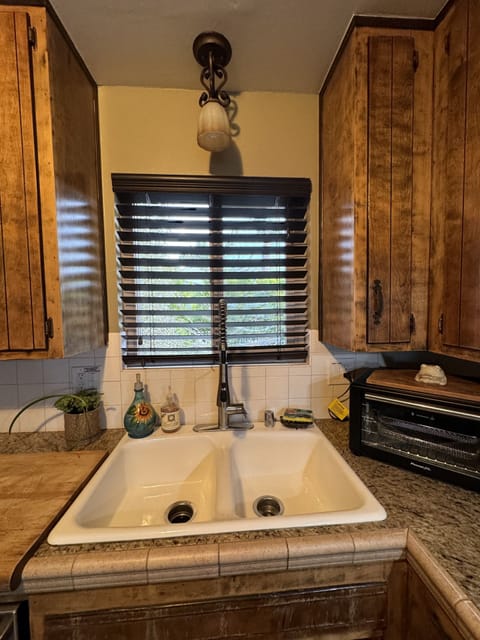 kitchen with view of the front patio