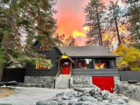 Golden hour magic at Wrightwood Chalet