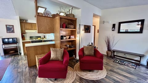 Sit and take a load off in this comfy entry way.