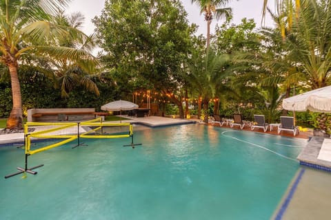 Outdoor pool, a heated pool