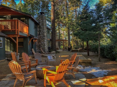 Photo taken from the corner of the backyard near the child play set.