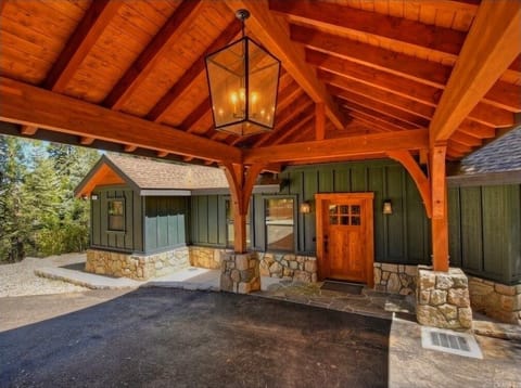 Front door with keyless entry for guests.