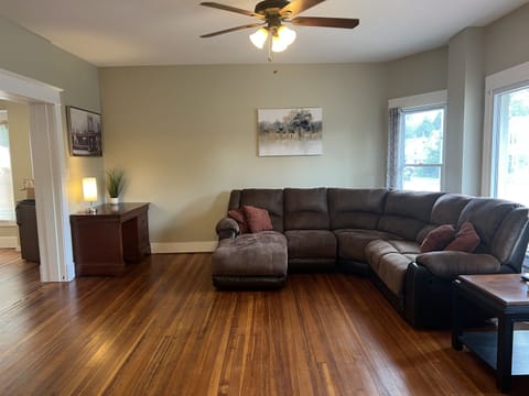 Living room with desk area