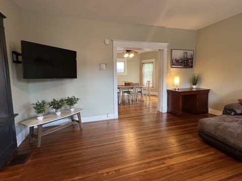 Living room into dining room