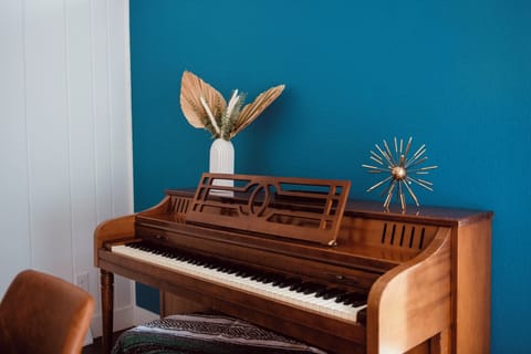 Unique touch upright piano for music lovers and family sing alongs.