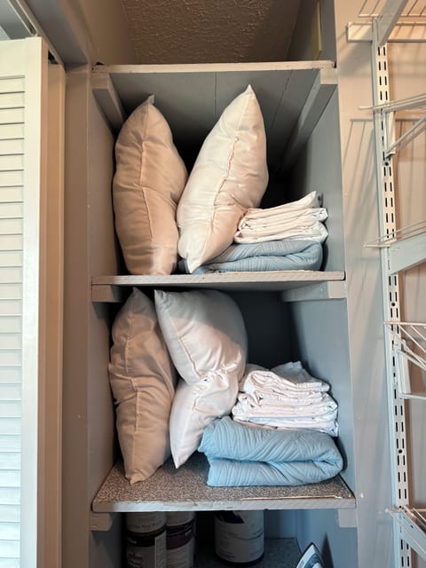 Bedding for futon and pull out sofa in master closet