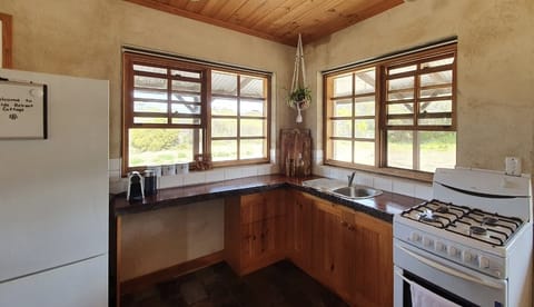 Fridge, oven, stovetop, coffee/tea maker