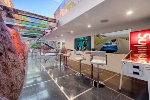 Arcade games, pinball machine, and foosball table