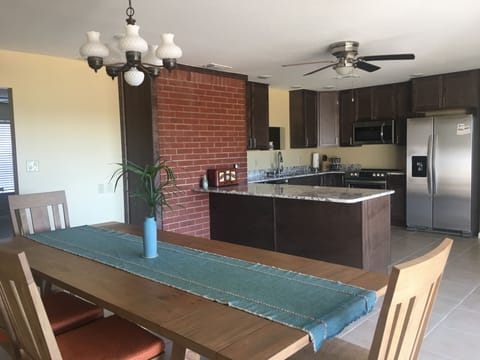 Kitchen and dining area.   Remodeled.