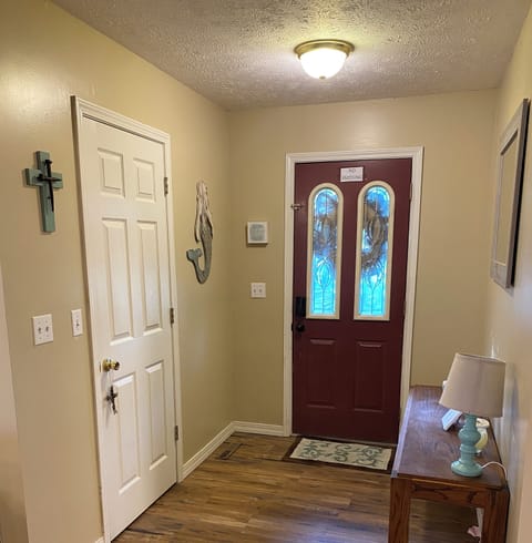 Entry way with keyless no-contact entry.