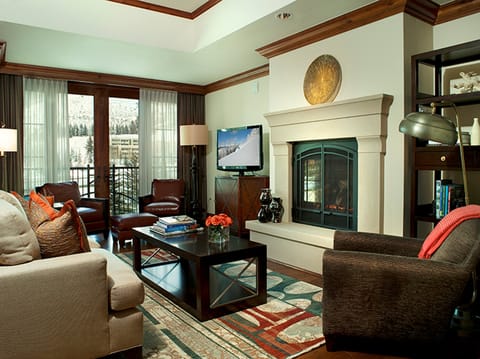 Kick back your feet and relax in the cozy living area.