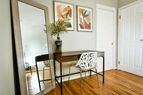 Dedicated workspace with a modern desk and chair for your remote working needs