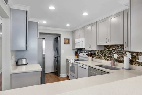 Fully equpped kitchen with quartz counter tops; In-Unit Washer&Dryer