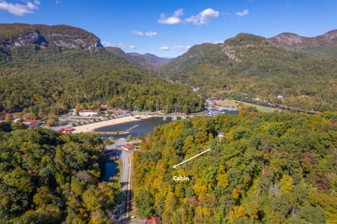 Where the cabin is located in relation to Lake Lure. The heart of Lake Lure!