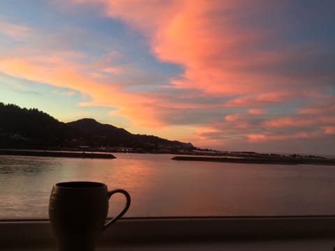 Sunrise from the upstairs reading nook.  Real un-edited photo