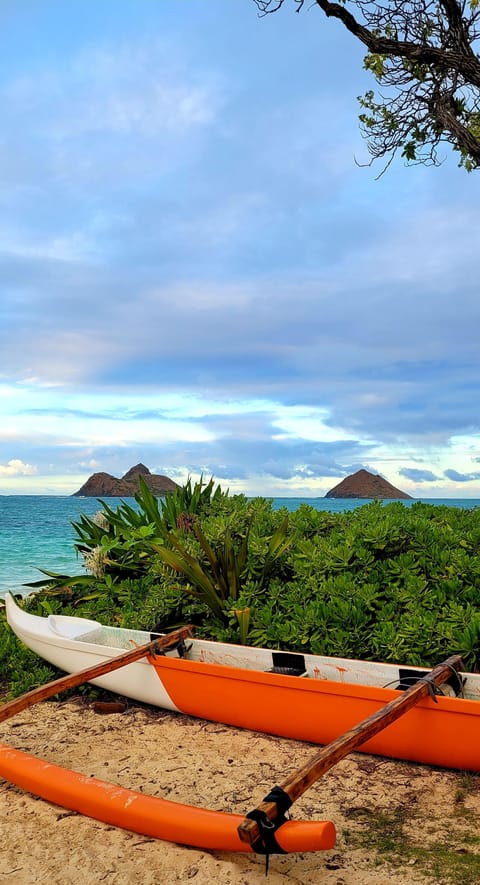 Beach nearby, sun loungers, beach towels