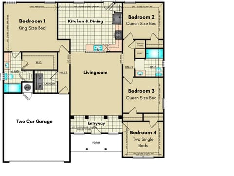 Floorplan to help see the layout of this spacious home.