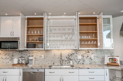 Fully stocked with glassware, cookware, plates - anything you could want can be found here!