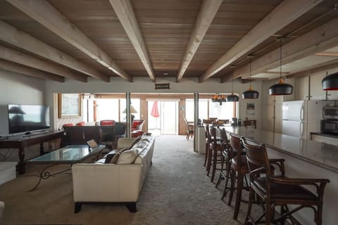 This pic does do do this room justice. Large opens pace with spectacular panoramic view/ Family, dining, living room & kitchen