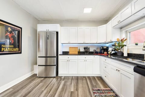 While this is the the most subdued room in the entire house, the kitchen still features some eye-catching decor.