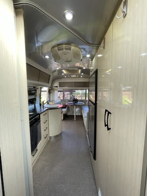 Looking down the Airstream, from the Bedroom towards the dining area.