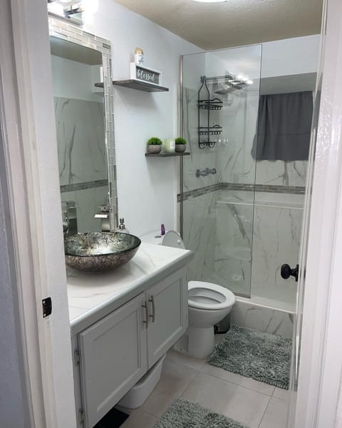 Bathroom | Shower, hair dryer, towels, soap