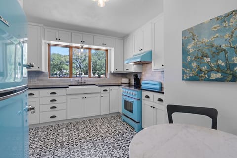View of the kitchen from the breakfast table