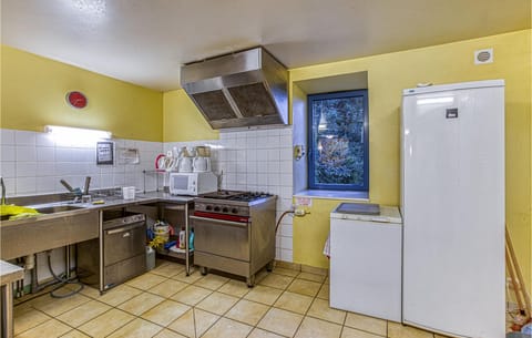 Fridge, oven, dishwasher, cookware/dishes/utensils