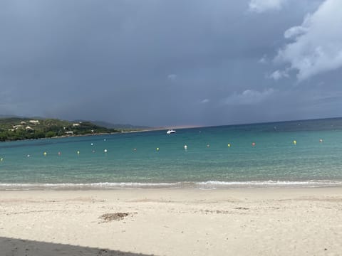 Beach nearby, sun loungers