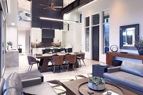 The great room flows from living, dining and kitchen so your whole group can be present!