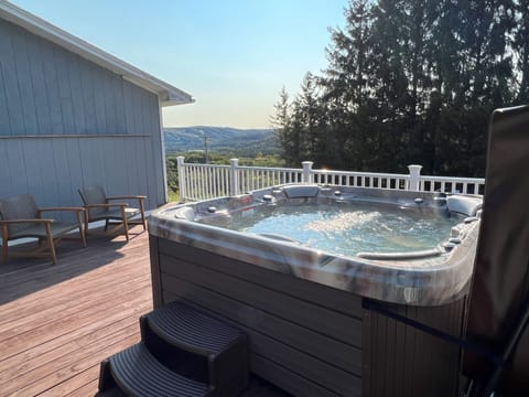 6 person hot tub with an amazing view!