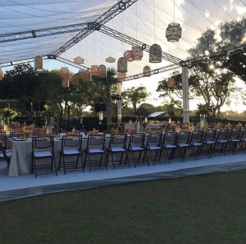 Outdoor banquet area