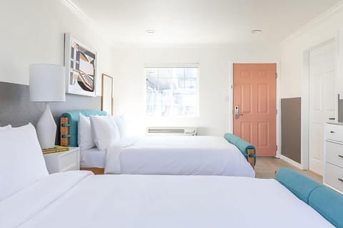Wake up refreshed in airy beds with modern coastal touches.