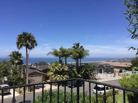 View from upstairs sunroom/bedroom balcony.
