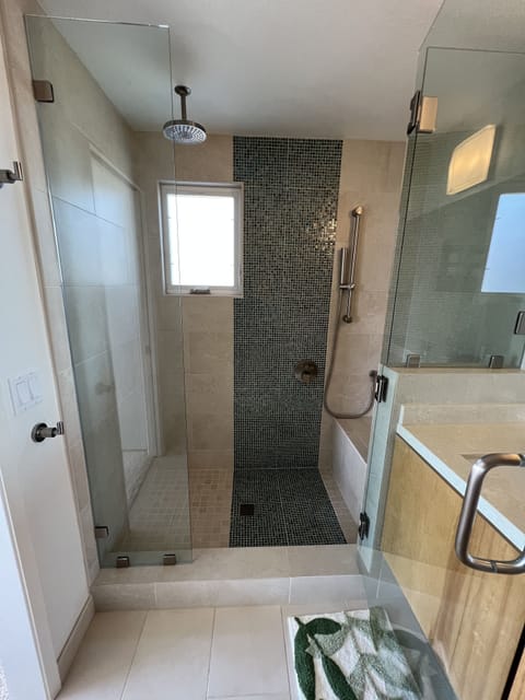 2020 tiled upstairs shower.