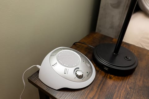 Sound machines provided in each room